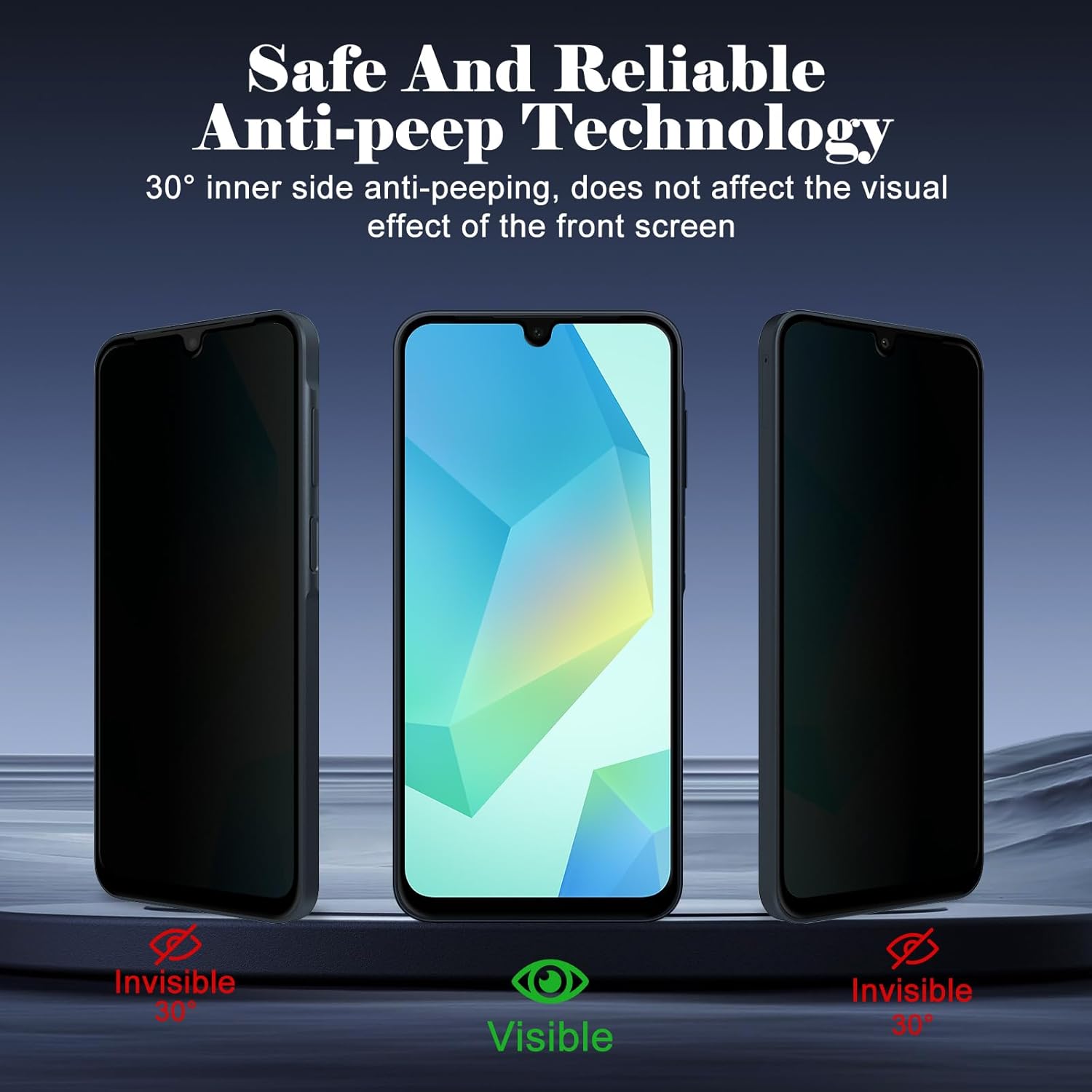 2+2-piece Tempered Glass Suitable for Samsung Galaxy A16 Privacy Screen Protector [anti spy] [anti scratch] [9H hardness] Camera Lens Protector