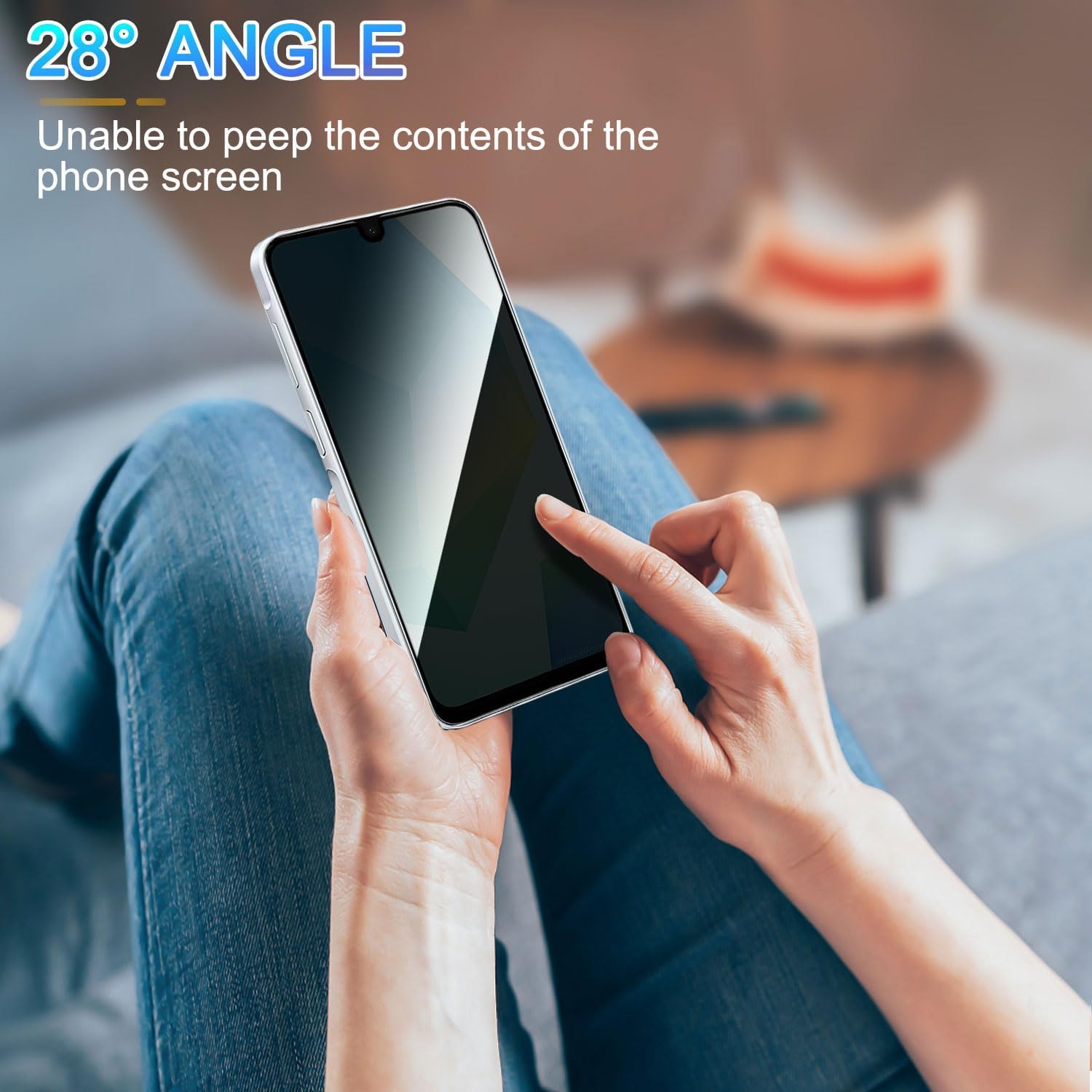 2+2-piece Tempered Glass Suitable for Samsung Galaxy A16 Privacy Screen Protector [anti spy] [anti scratch] [9H hardness] Camera Lens Protector