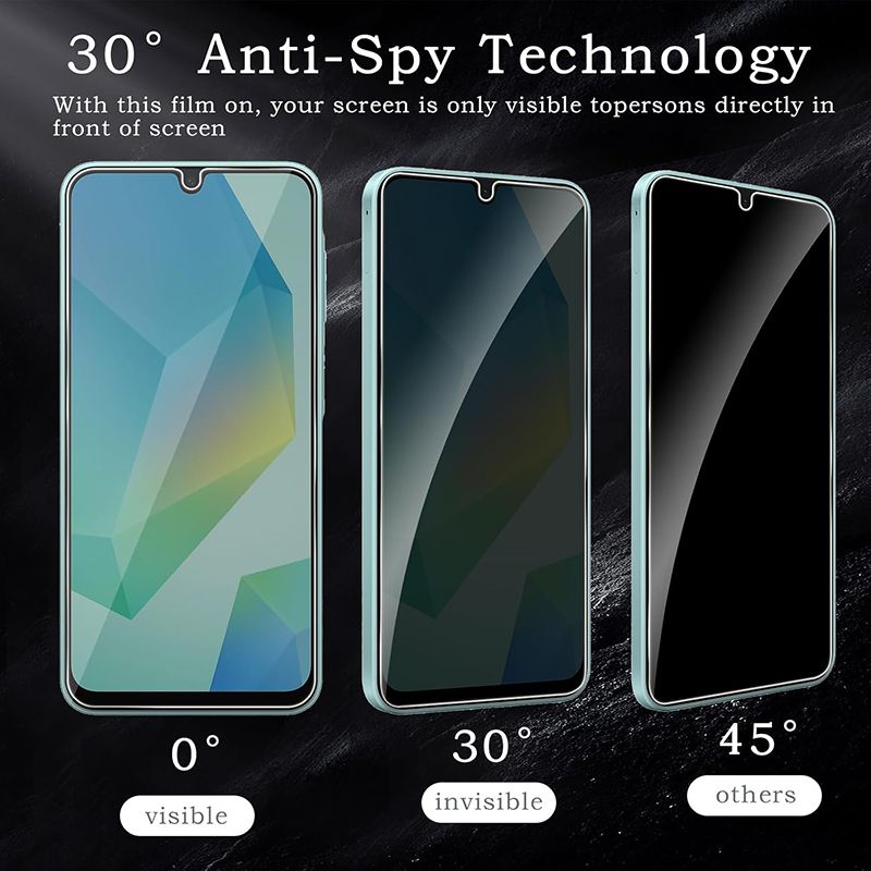 2-Piece Privacy Screen Protector for Samsung Galaxy A16 [Anti Spy Tempered Glass] Ultra High Definition Protective Film