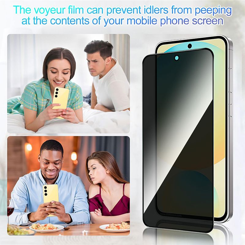 2-Piece Privacy Screen Protector for Samsung Galaxy A56 [Anti Spy Tempered Glass] Ultra High Definition No bubbles, Easy to Install 9H Protective Glass Protector