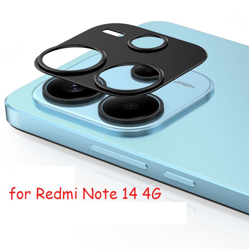 [1 - Pieces] Camera lens Protective Film For Xiaomi Redmi Note 14 4G/ Note 14 Pro 4G Alloy Camera Cover [Barrier Free Shooting] [Protective Case Friendly] [High-Quality Metal]
