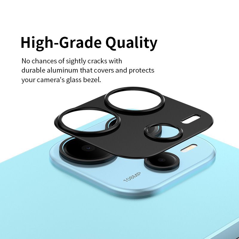 [1 - Pieces] Camera lens Protective Film For Xiaomi Redmi Note 14 4G/ Note 14 Pro 4G Alloy Camera Cover [Barrier Free Shooting] [Protective Case Friendly] [High-Quality Metal]