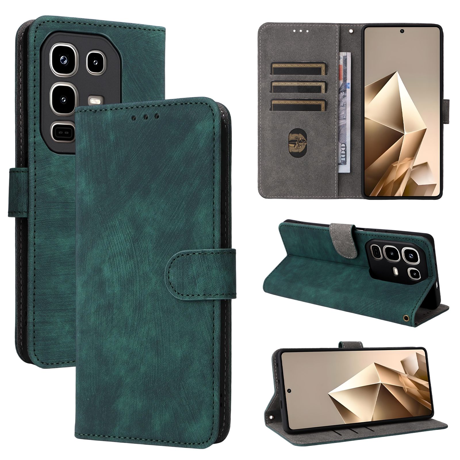 Flip Cover for Infinix Note 50 Pro 4G PU Leather Phone Case Full-Body Protection Shockproof [RFID Blocking] Wallet Cover