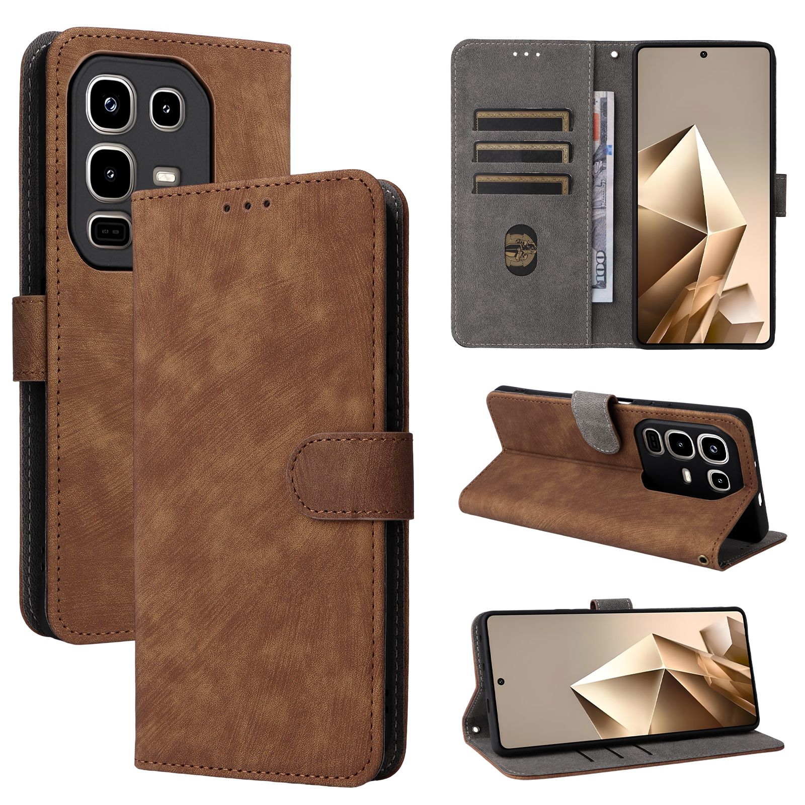 Flip Cover for Infinix Note 50 Pro 4G PU Leather Phone Case Full-Body Protection Shockproof [RFID Blocking] Wallet Cover