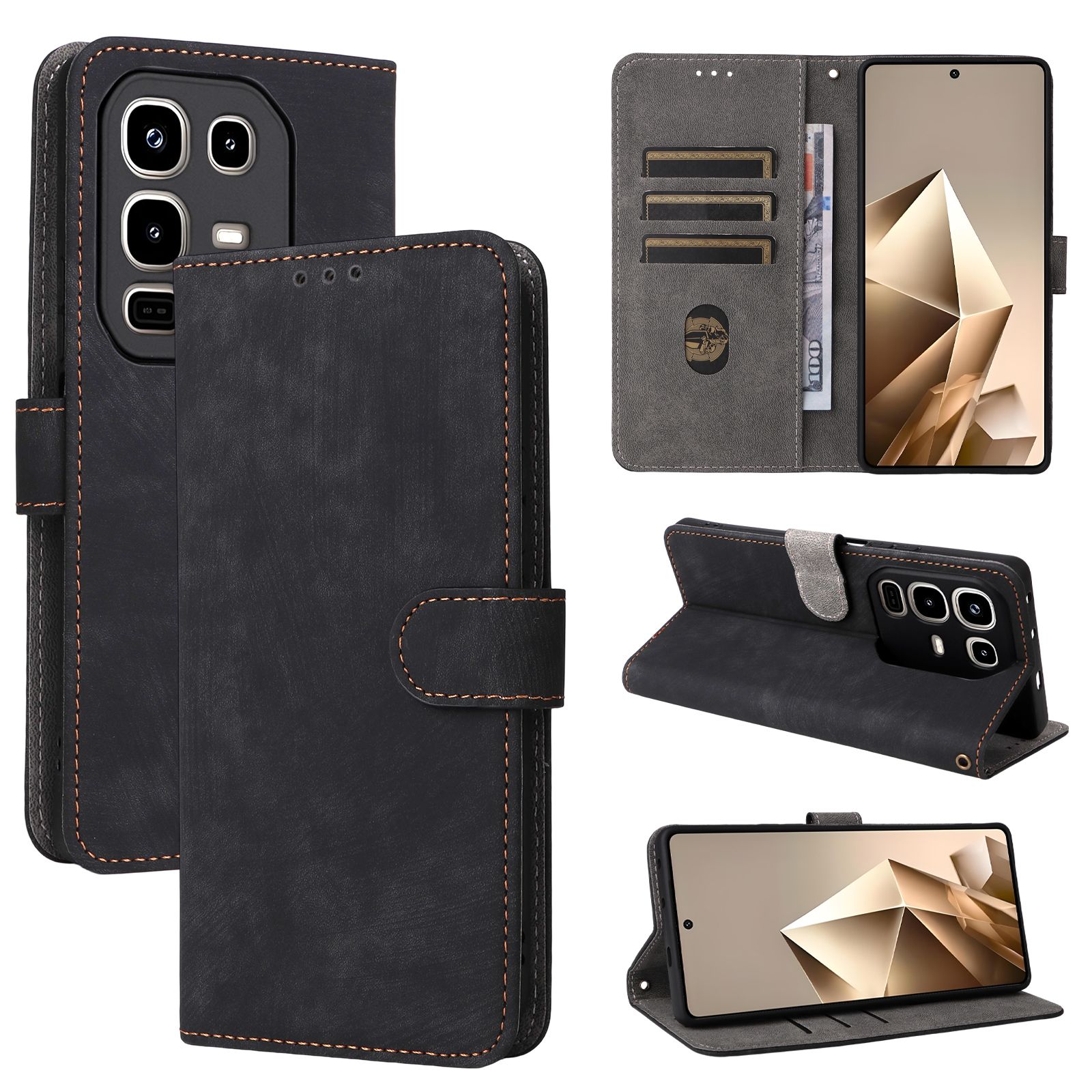 Flip Cover for Infinix Note 50 Pro 4G PU Leather Phone Case Full-Body Protection Shockproof [RFID Blocking] Wallet Cover