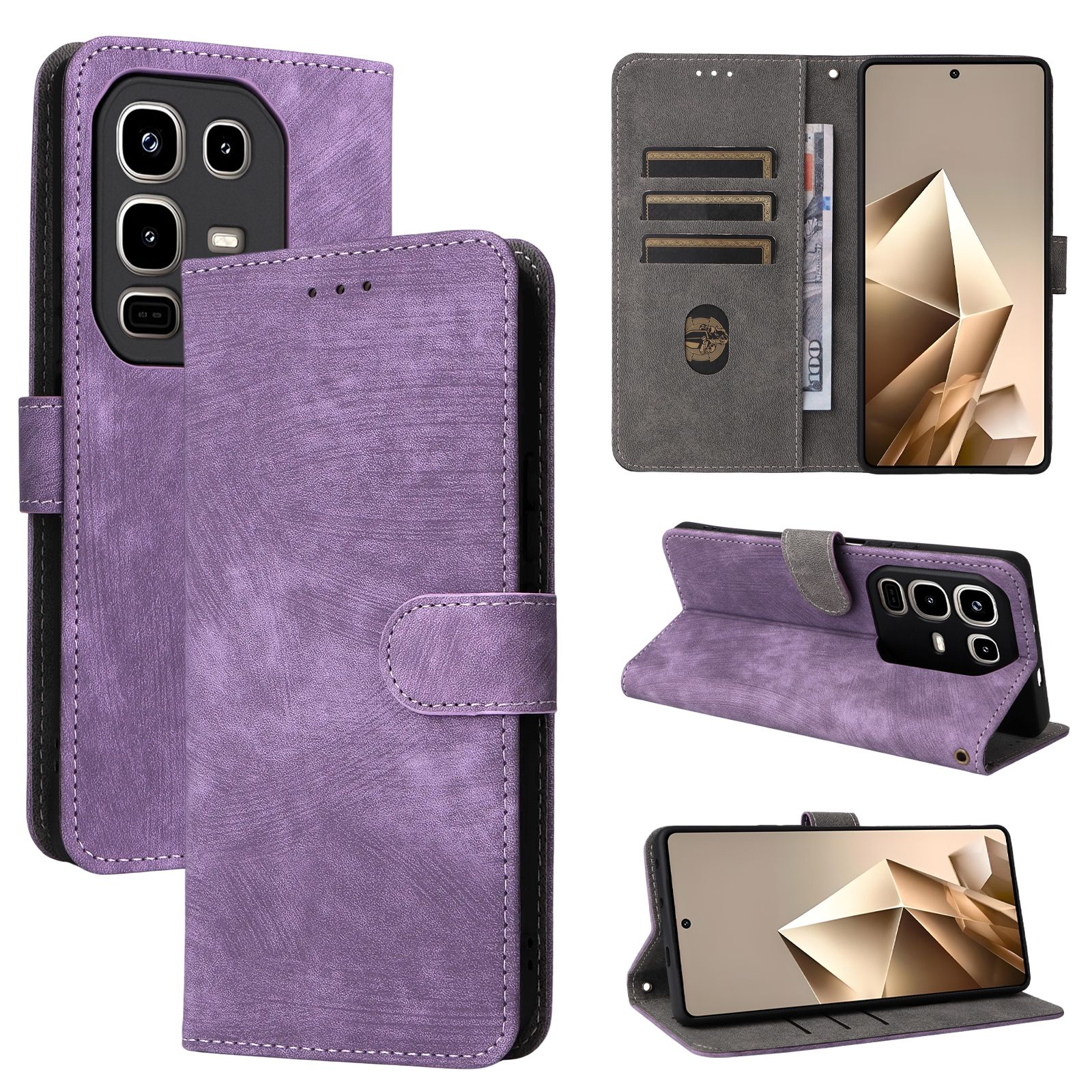 Flip Cover for Infinix Note 50 Pro 4G PU Leather Phone Case Full-Body Protection Shockproof [RFID Blocking] Wallet Cover