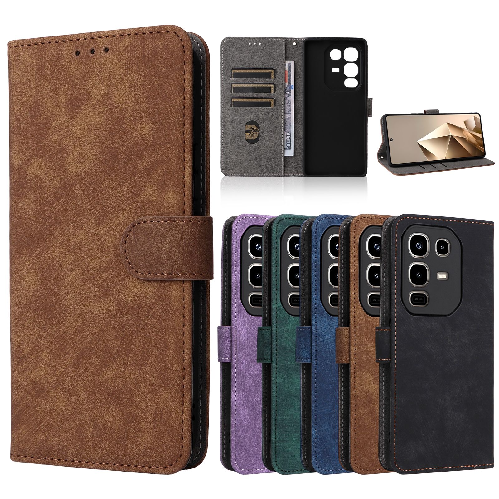 Flip Cover for Infinix Note 50 4G PU Leather Phone Case Full-Body Protection Shockproof [RFID Blocking] Wallet Cover