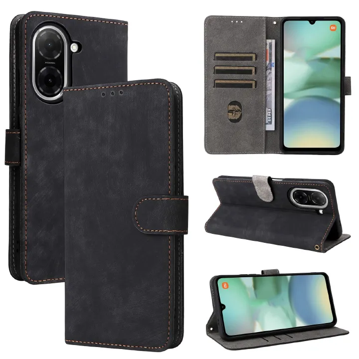 Flip Cover for Xiaomi Redmi A5 / Poco C71 PU Leather Phone Case Full-Body Protection Shockproof [RFID Blocking] Wallet Cover
