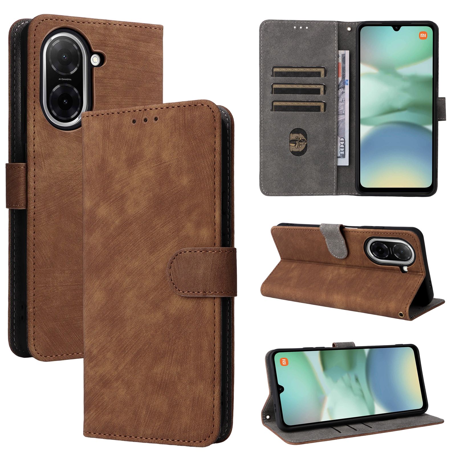 Flip Cover for Xiaomi Redmi A5 / Poco C71 PU Leather Phone Case Full-Body Protection Shockproof [RFID Blocking] Wallet Cover