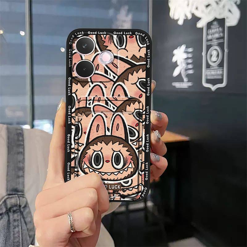 Phone Case for OPPO A5 Pro 6.67'' with Card Slot Shockproof Bumper Cute Young Fashion Silicone Cover Protective Case