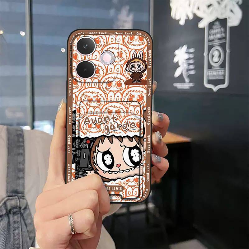 Phone Case for OPPO A5 Pro 6.67'' with Card Slot Shockproof Bumper Cute Young Fashion Silicone Cover Protective Case