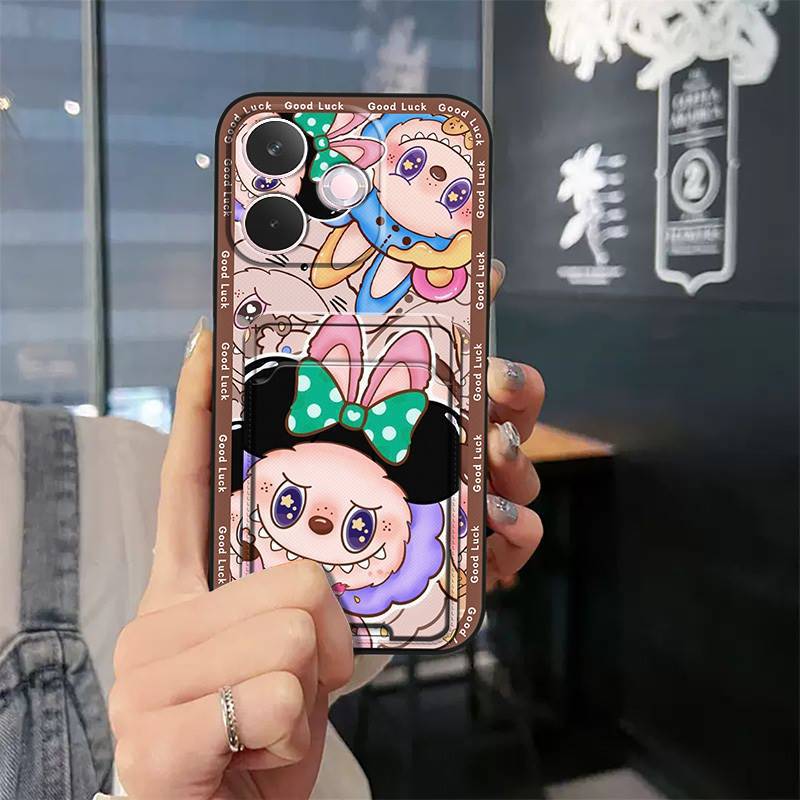 Phone Case for OPPO A5 Pro 6.67'' with Card Slot Shockproof Bumper Cute Young Fashion Silicone Cover Protective Case