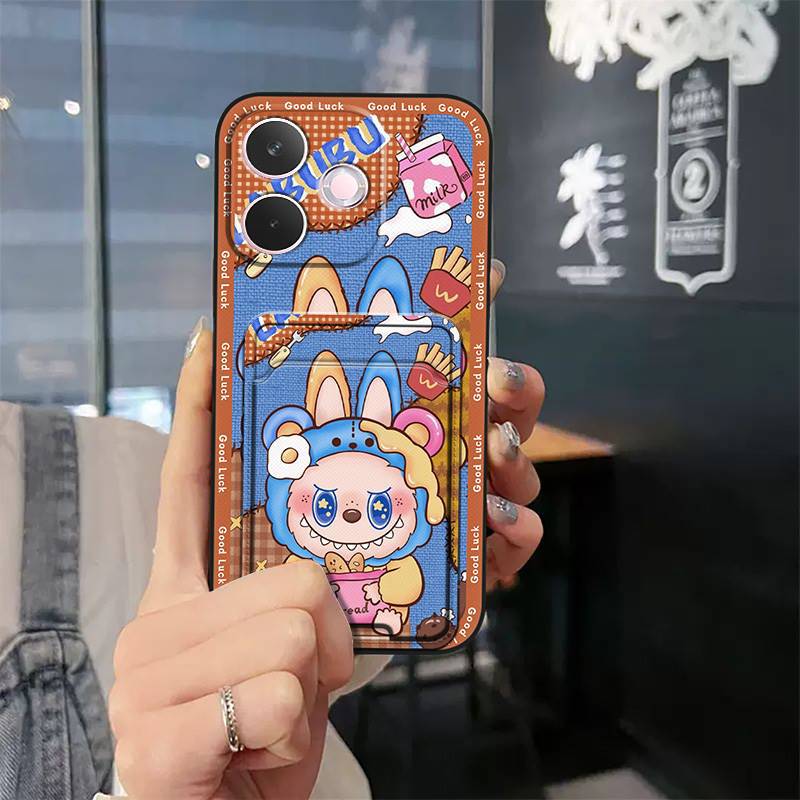 Phone Case for OPPO A5 Pro 6.67'' with Card Slot Shockproof Bumper Cute Young Fashion Silicone Cover Protective Case