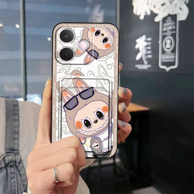 Phone Case for OPPO A5 Pro 6.67'' with Card Slot Shockproof Bumper Cute Young Fashion Silicone Cover Protective Case