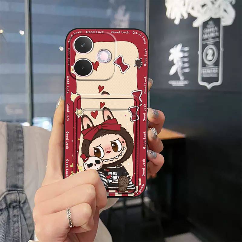 Phone Case for OPPO A5 Pro 6.67'' with Card Slot Shockproof Bumper Cute Young Fashion Silicone Cover Protective Case
