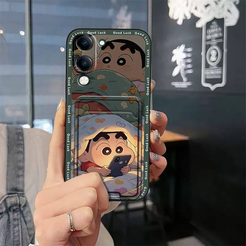 Phone Case for Vivo Y04 6.74" with Card Slot Shockproof Bumper Cute Young Fashion Silicone Cover Protective Case