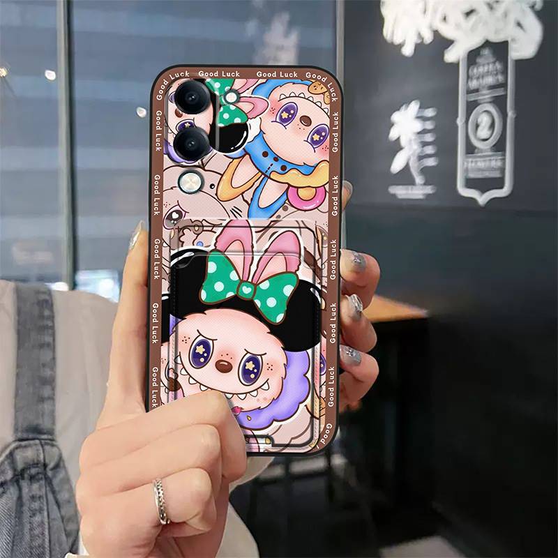Phone Case for Vivo Y04 6.74" with Card Slot Shockproof Bumper Cute Young Fashion Silicone Cover Protective Case
