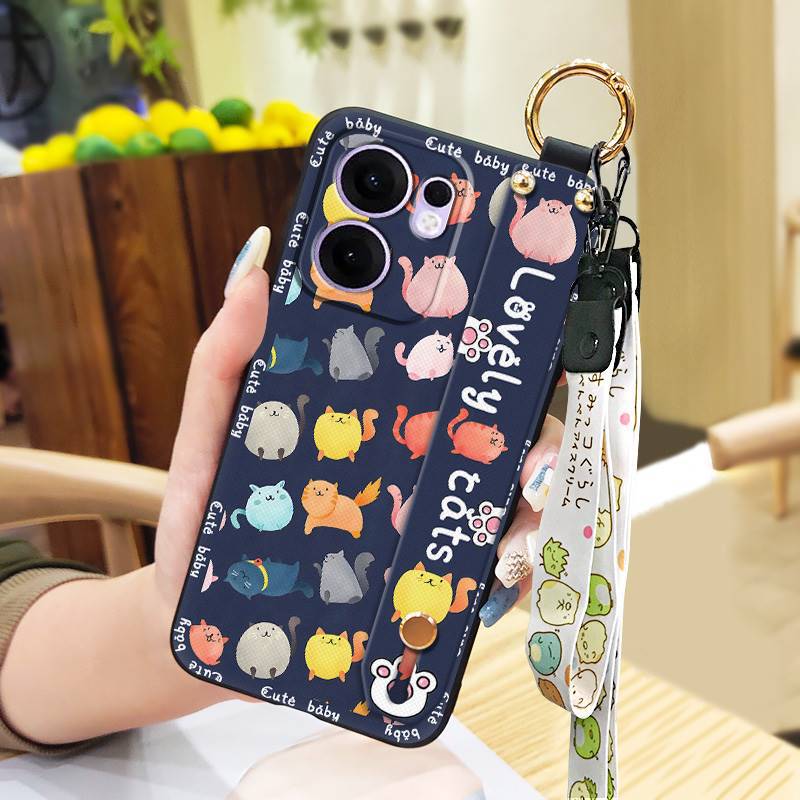 Phone Case for OPPO Reno 13F / Reno 13 F Silicone Case with Adjustable Strap Neck Lanyard Cover