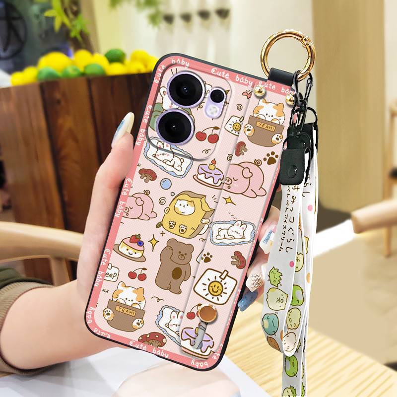 Phone Case for OPPO Reno 13F / Reno 13 F Silicone Case with Adjustable Strap Neck Lanyard Cover