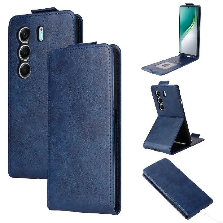Leather Flip Cover Case For Tecno Camon 40, 40 Pro Up And Down Open Flip Cover PU Leather Durable Protective Cover