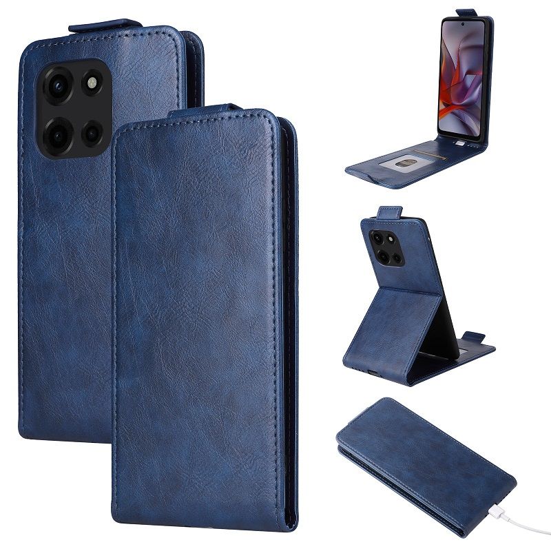 Leather Flip Cover Case For Motorola Edge 60 Fusion, Up And Down Open Flip Cover PU Leather Durable Protective Cover