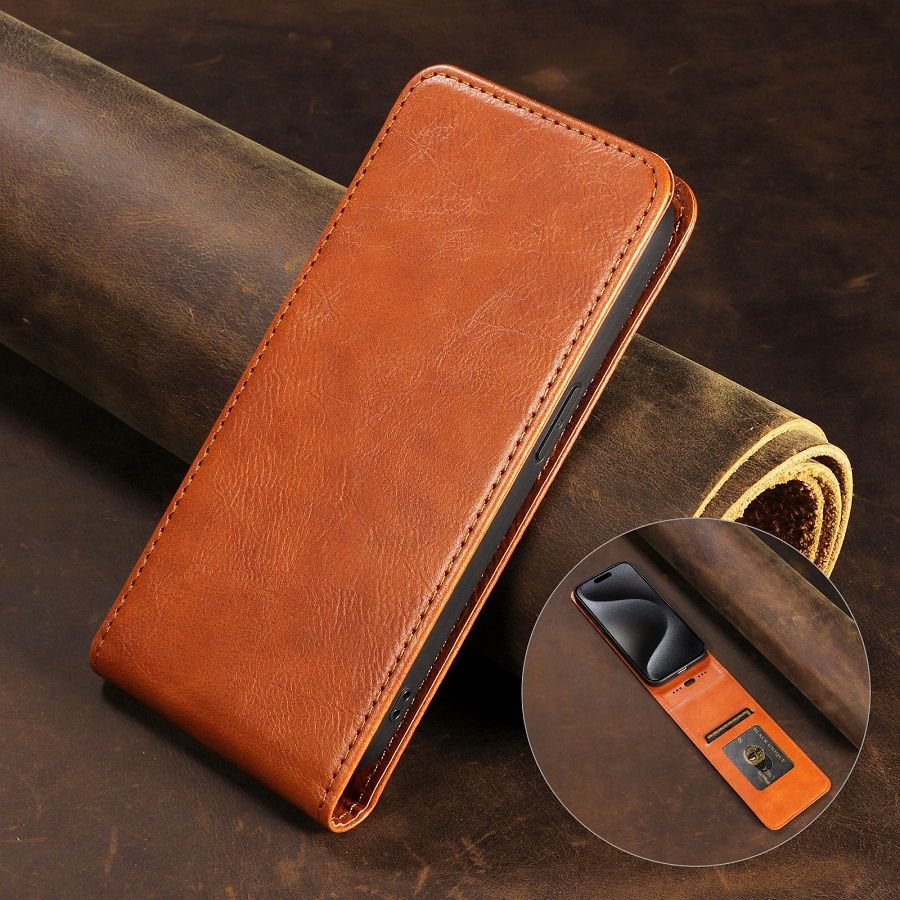 Leather Flip Cover Case For Motorola Edge 60 Fusion, Up And Down Open Flip Cover PU Leather Durable Protective Cover