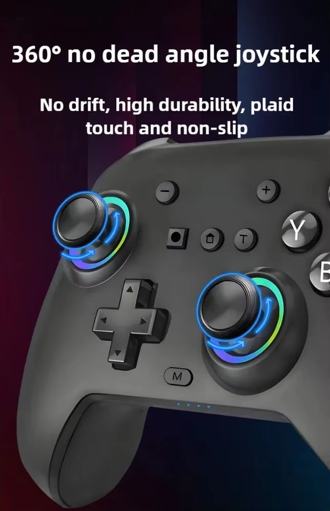 RGB Bt Wireless Controller Gamepad Built in Battery Programmable Turbo Function Joystick for Nintendo Switch OLED/Lite Console