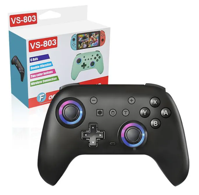RGB Bt Wireless Controller Gamepad Built in Battery Programmable Turbo Function Joystick for Nintendo Switch OLED/Lite Console