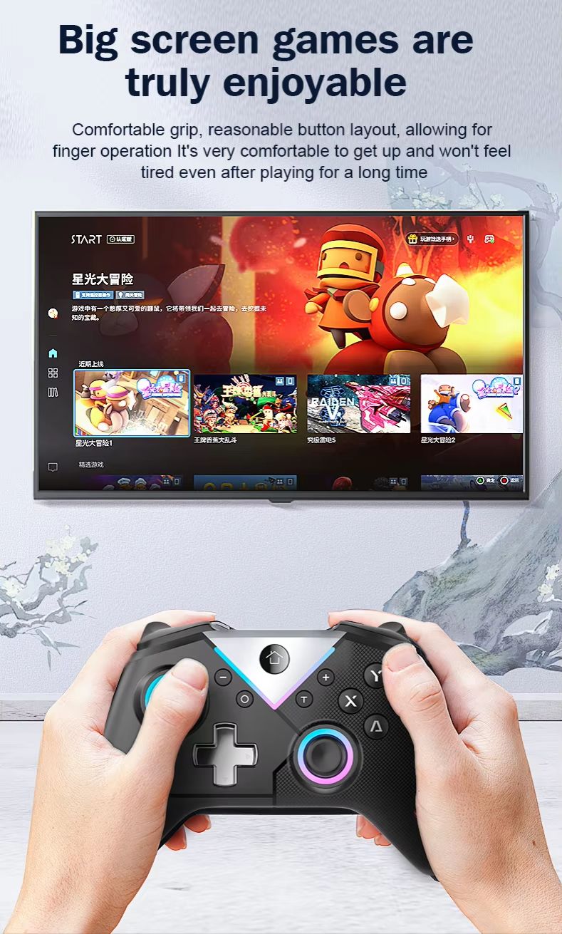 Joystick Six Axis Gyroscope Wireless BT 4.0 Video Game Controller for Switch PC Steam