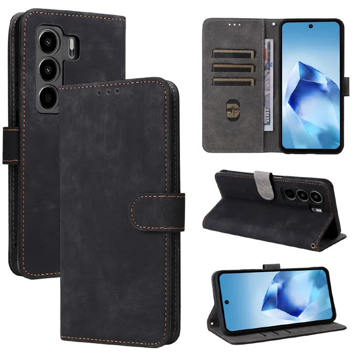 Flip Cover for Itel Power 70 PU Leather Phone Case Full-Body Protection Shockproof [RFID Blocking] Wallet Cover