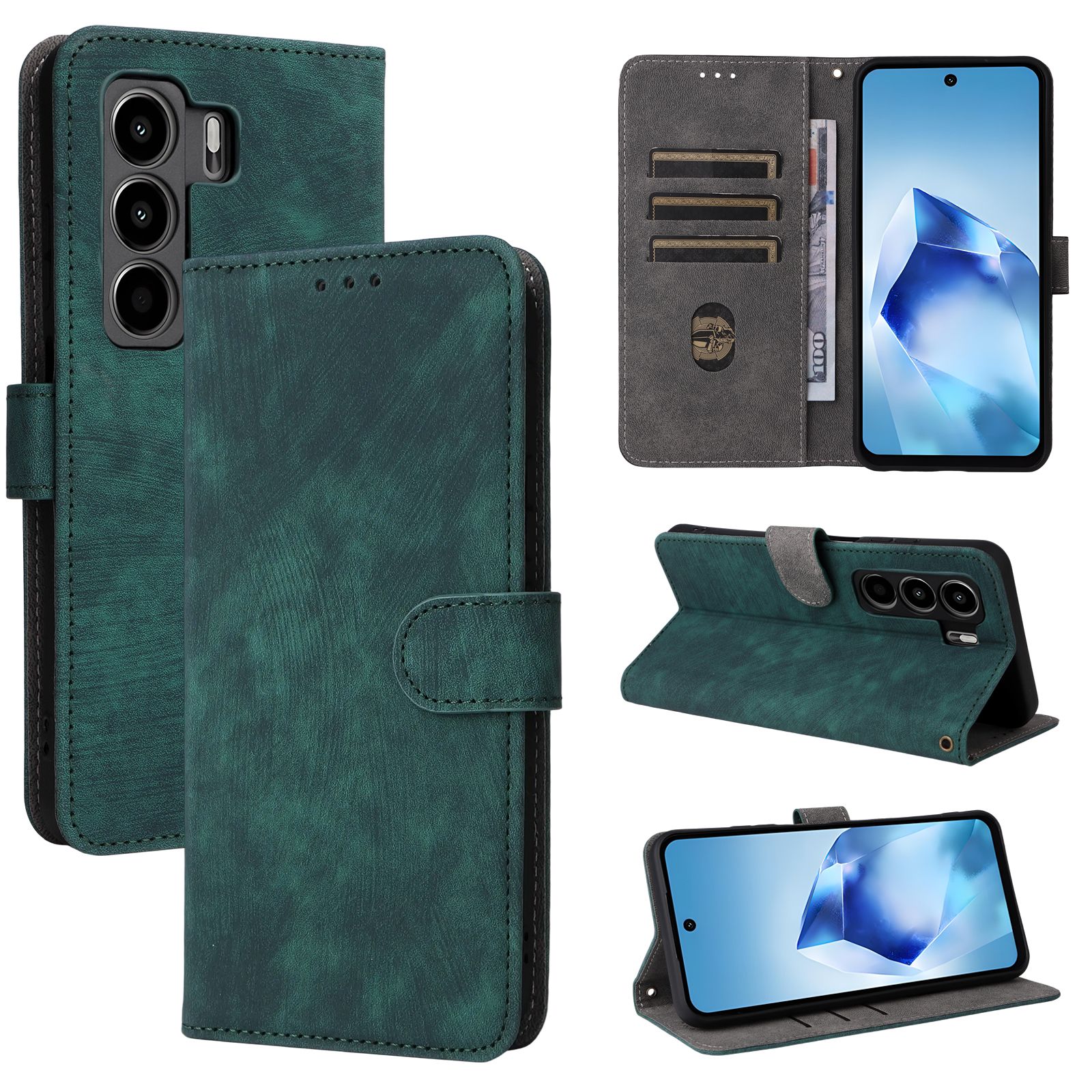 Flip Cover for Itel Power 70 PU Leather Phone Case Full-Body Protection Shockproof [RFID Blocking] Wallet Cover