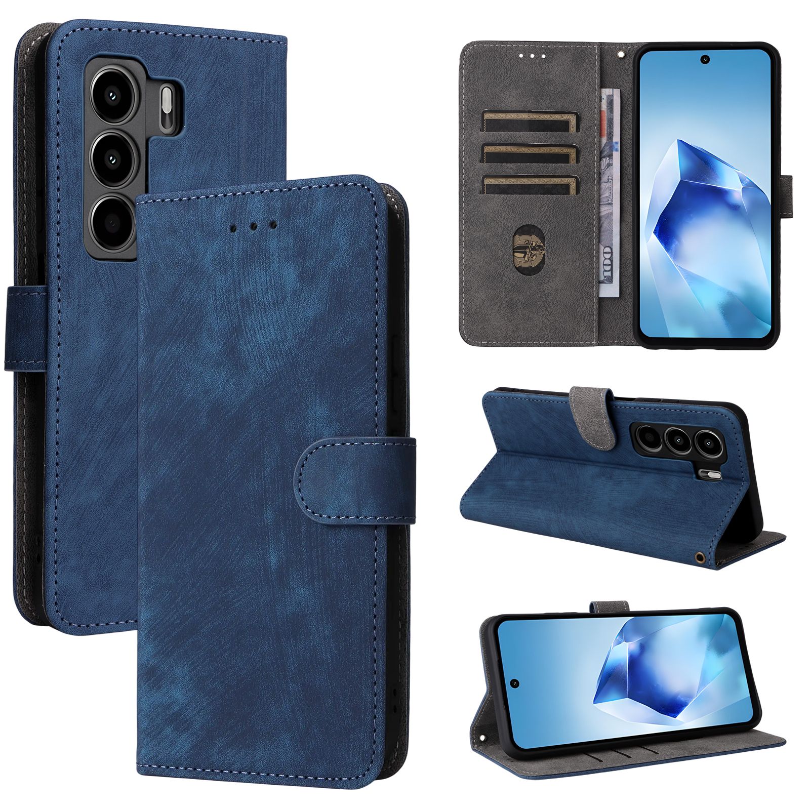 Flip Cover for Itel Power 70 PU Leather Phone Case Full-Body Protection Shockproof [RFID Blocking] Wallet Cover