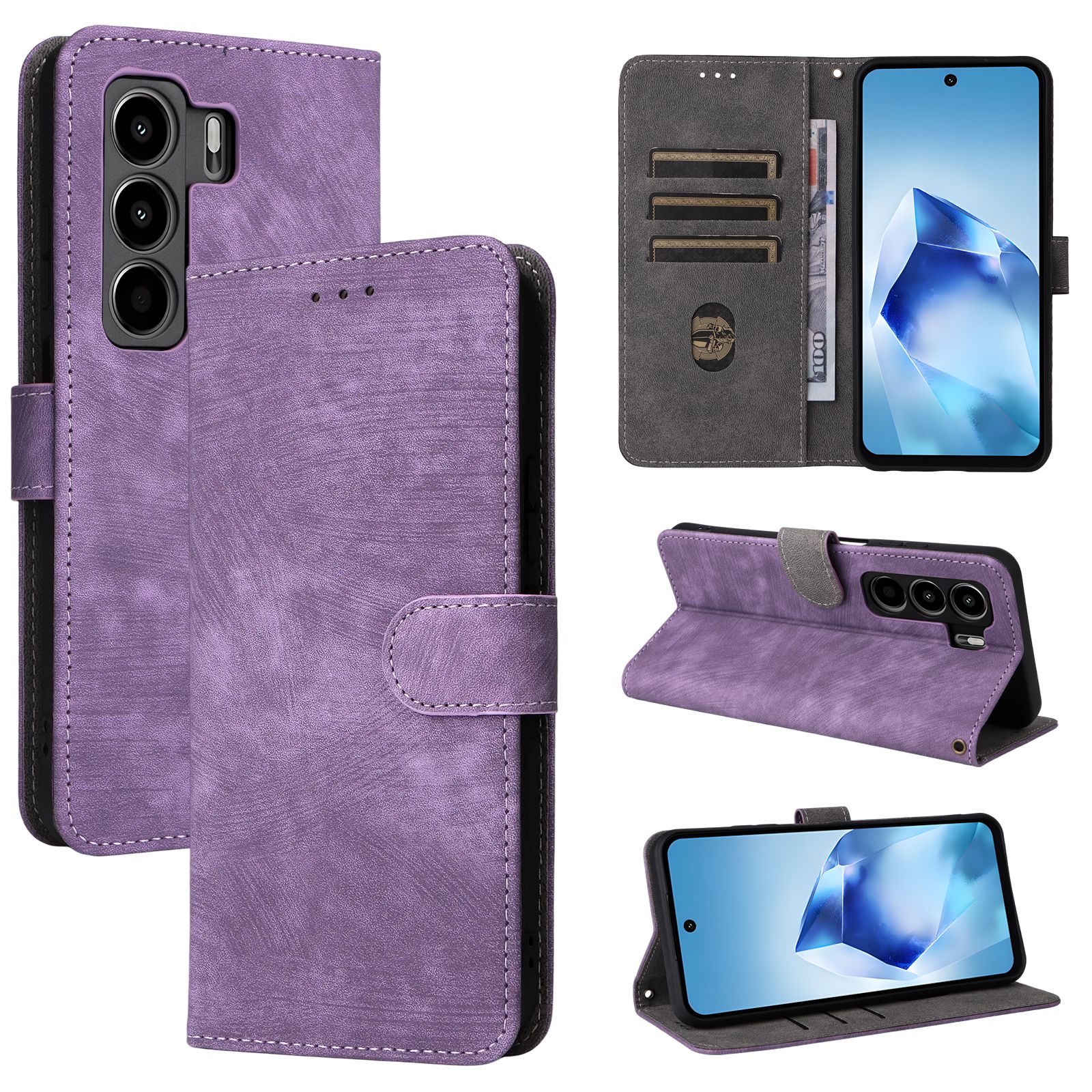 Flip Cover for Itel Power 70 PU Leather Phone Case Full-Body Protection Shockproof [RFID Blocking] Wallet Cover