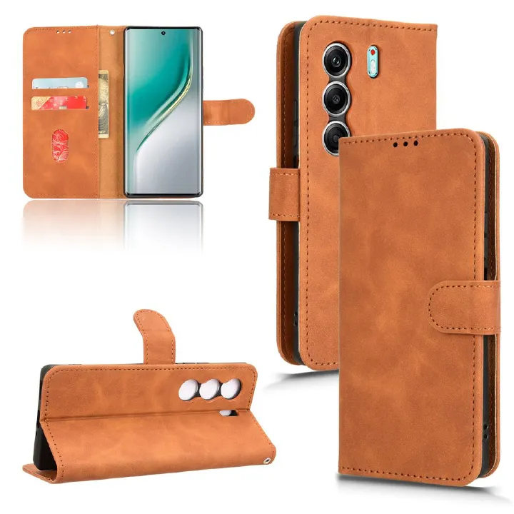 Flip Cover For Tecno Camon 40 Leather Case [Flip Vintage Leather] Wallet Shockproof Durable Retro Phone Case