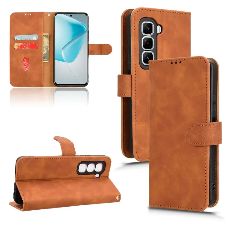 Flip Cover For Infinix Hot 50 Pro+ Plus Leather Case [Flip Vintage Leather] Wallet Shockproof Durable Retro Phone Case