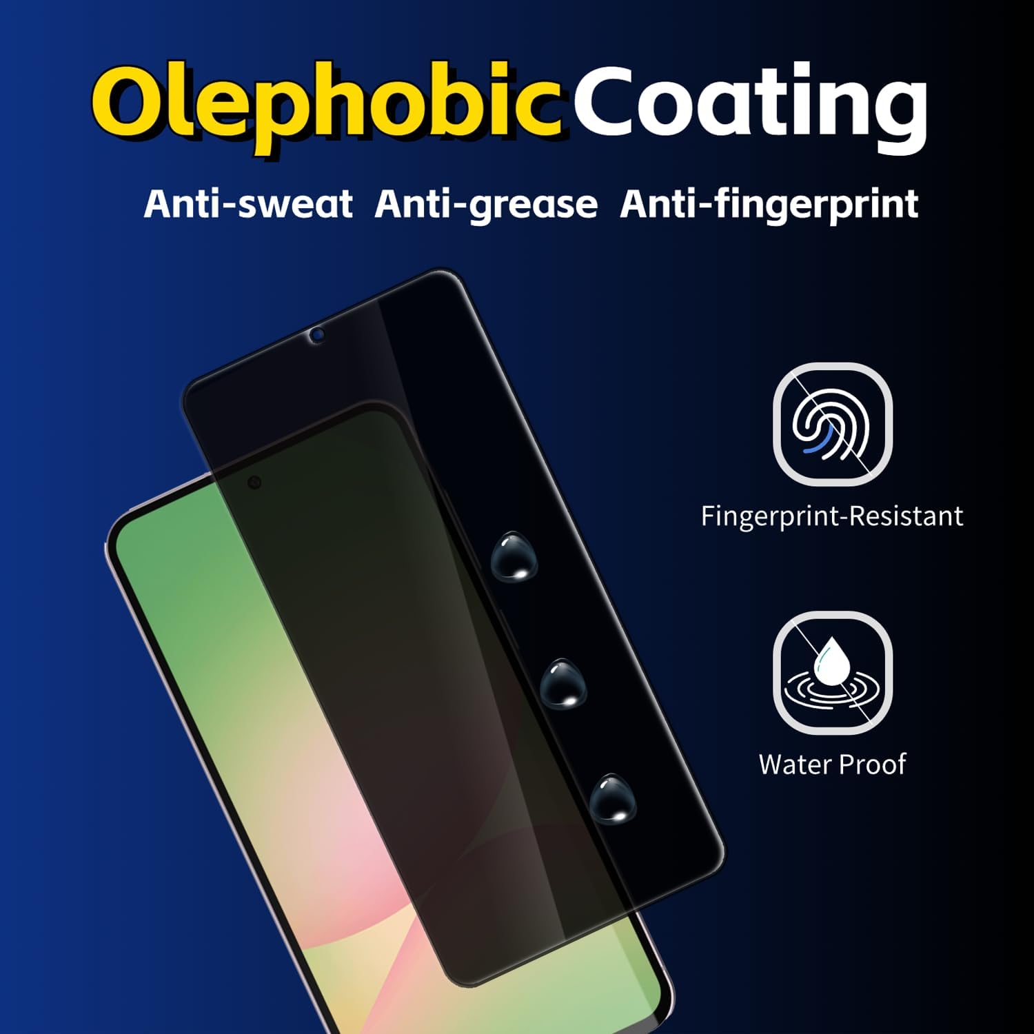 Privacy Tempered Glass Screen Protector for Samsung Galaxy A36, 2 Pack, Anti-Spy, Anti Scratch, Bubble Free, 9H Hardness, Case Friendly