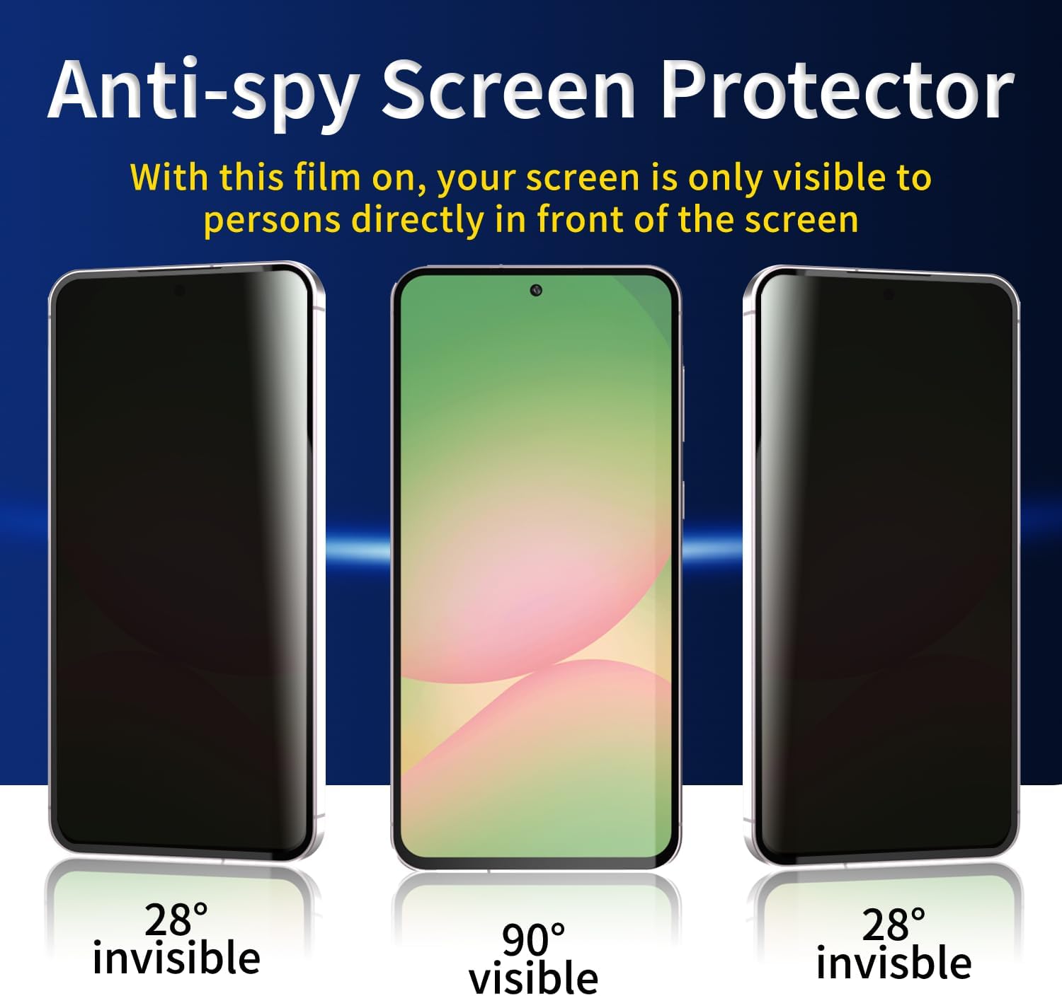 Privacy Tempered Glass Screen Protector for Samsung Galaxy A36, 2 Pack, Anti-Spy, Anti Scratch, Bubble Free, 9H Hardness, Case Friendly