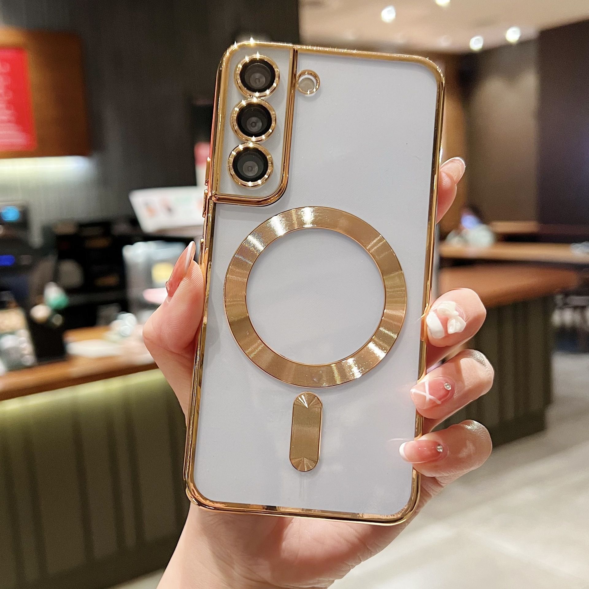 Luxury Plating Silicon TPU Soft Cover for Samsung Galaxy A35 A55 A05S A15 A25 A56 A36 A26 A16 A06 A54 A34 A24 A14 S25 Edge support Magnetic Charger Wireless