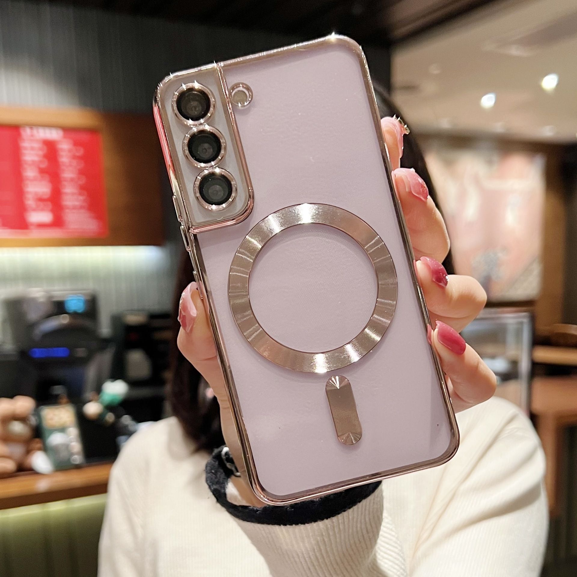 Luxury Plating Silicon TPU Soft Cover for Samsung Galaxy A35 A55 A05S A15 A25 A56 A36 A26 A16 A06 A54 A34 A24 A14 S25 Edge support Magnetic Charger Wireless