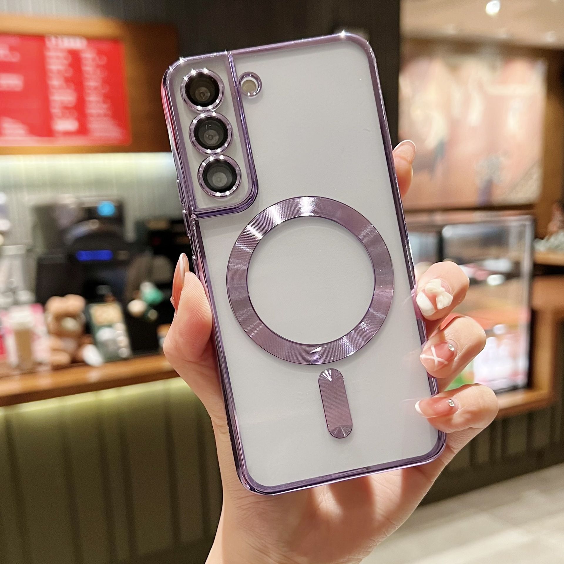 Luxury Plating Silicon TPU Soft Cover for Samsung Galaxy A35 A55 A05S A15 A25 A56 A36 A26 A16 A06 A54 A34 A24 A14 S25 Edge support Magnetic Charger Wireless