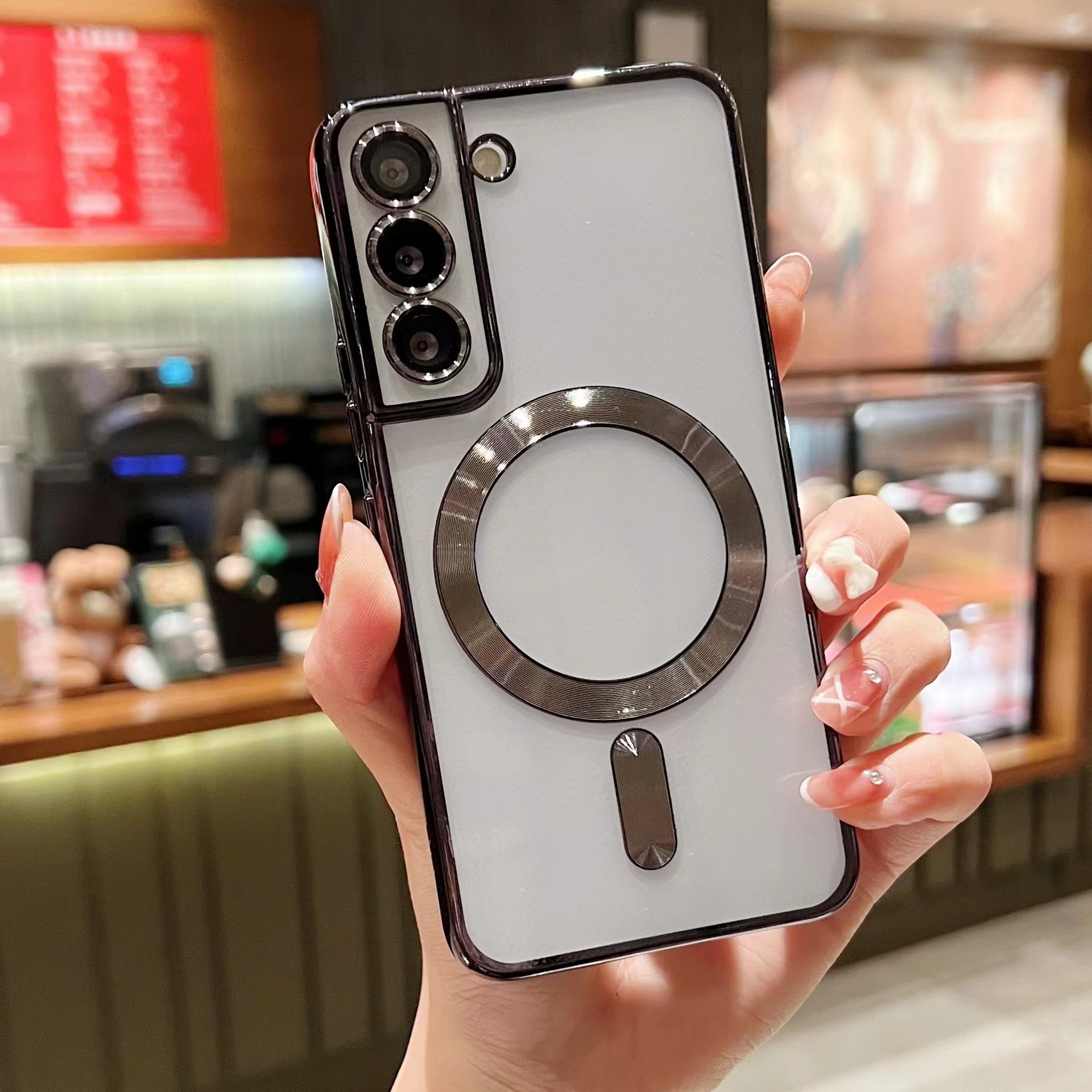 Luxury Plating Silicon TPU Soft Cover for Samsung Galaxy A35 A55 A05S A15 A25 A56 A36 A26 A16 A06 A54 A34 A24 A14 S25 Edge support Magnetic Charger Wireless