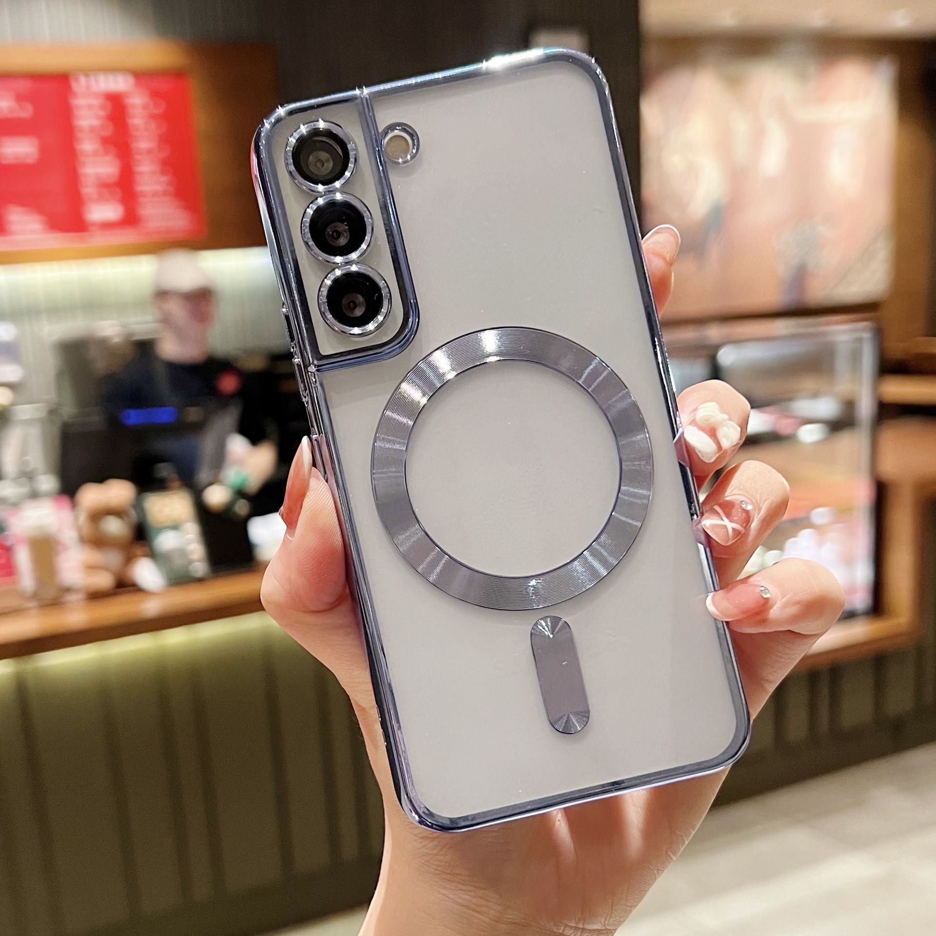 Luxury Plating Silicon TPU Soft Cover for Samsung Galaxy A35 A55 A05S A15 A25 A56 A36 A26 A16 A06 A54 A34 A24 A14 S25 Edge support Magnetic Charger Wireless