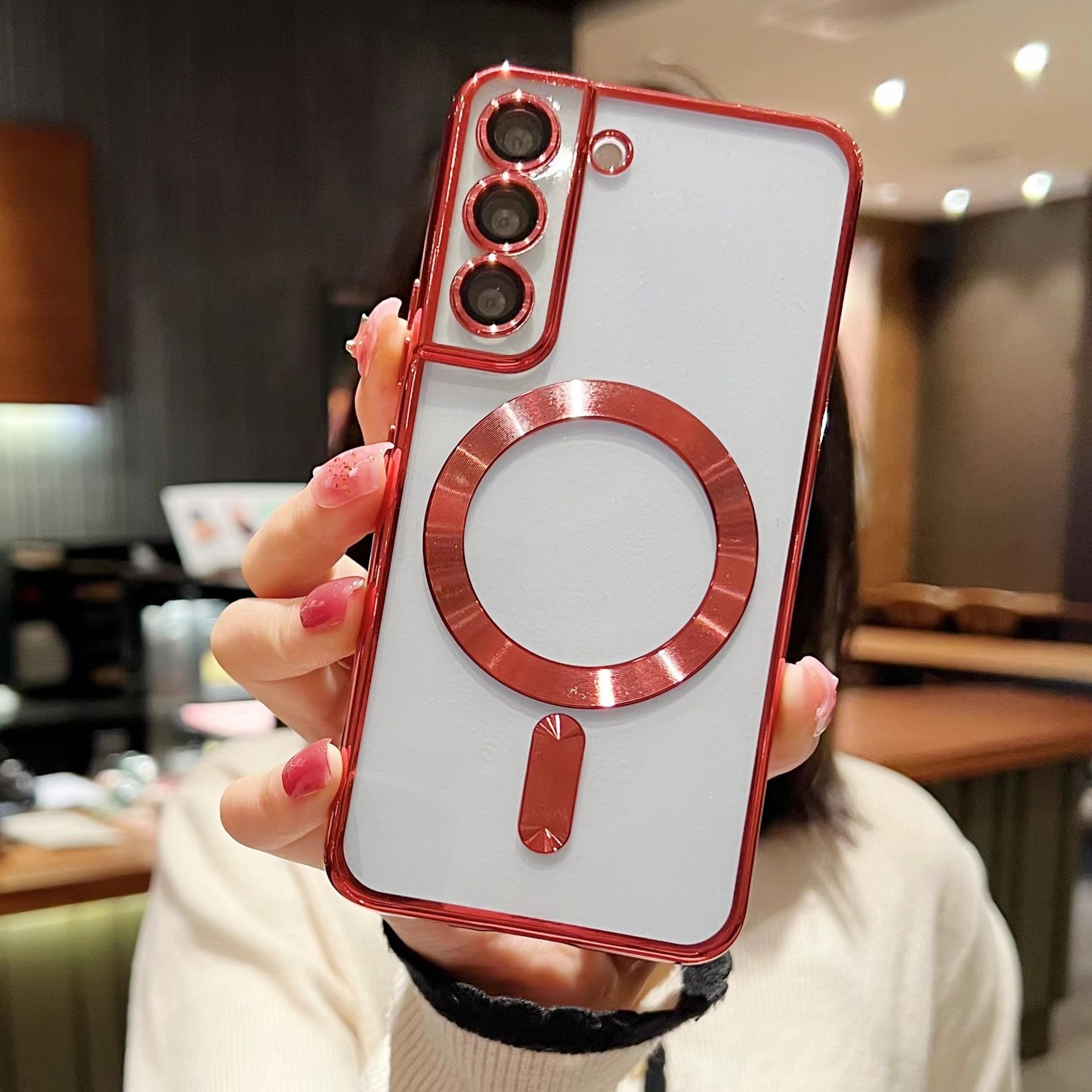 Luxury Plating Silicon TPU Soft Cover for Samsung Galaxy A35 A55 A05S A15 A25 A56 A36 A26 A16 A06 A54 A34 A24 A14 S25 Edge support Magnetic Charger Wireless