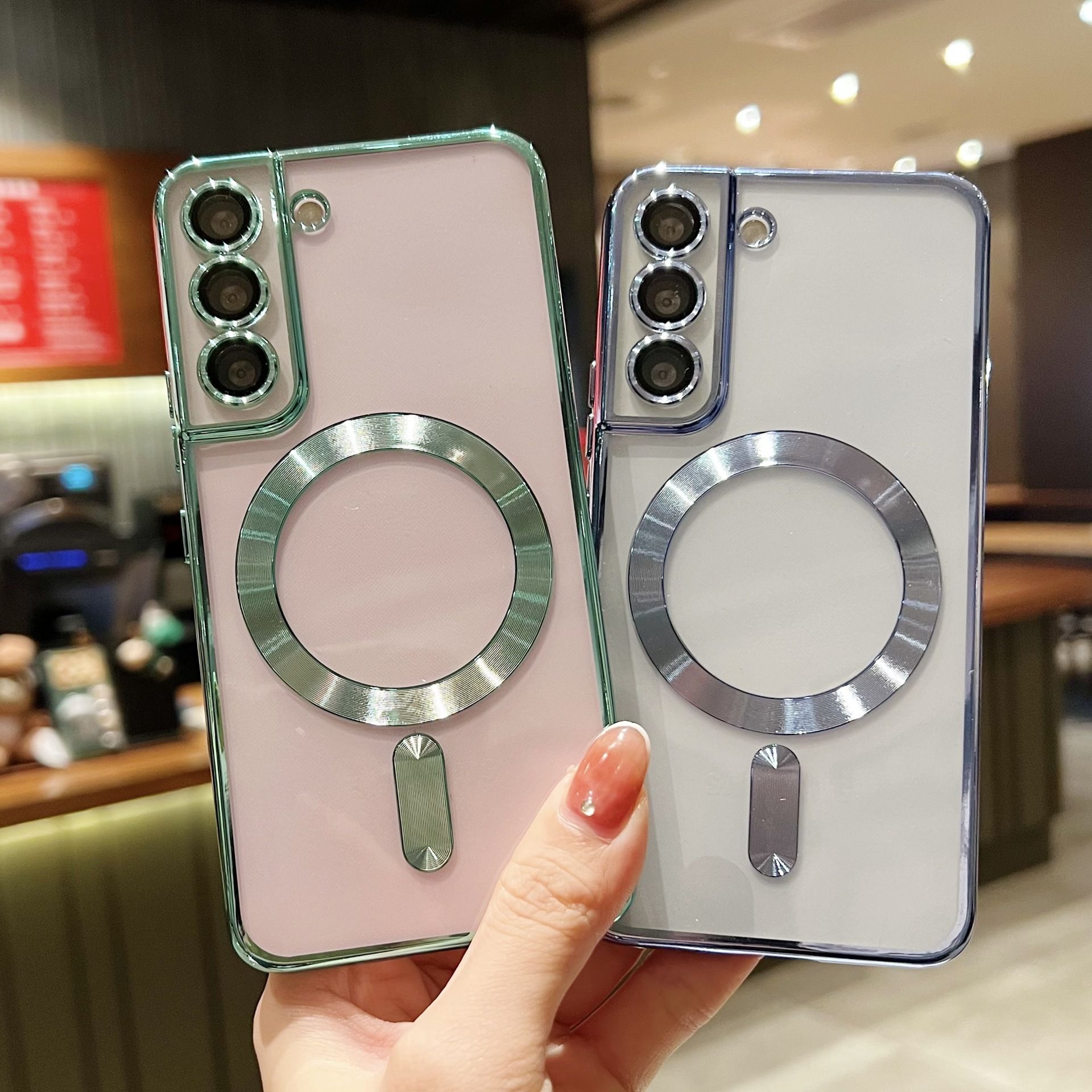 Luxury Plating Silicon TPU Soft Cover for Samsung Galaxy A35 A55 A05S A15 A25 A56 A36 A26 A16 A06 A54 A34 A24 A14 S25 Edge support Magnetic Charger Wireless