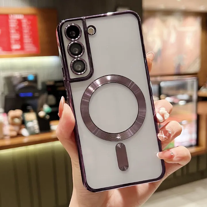 Luxury Plating Silicon TPU Soft Cover for Samsung Galaxy A35 A55 A05S A15 A25 A56 A36 A26 A16 A06 A54 A34 A24 A14 S25 Edge support Magnetic Charger Wireless