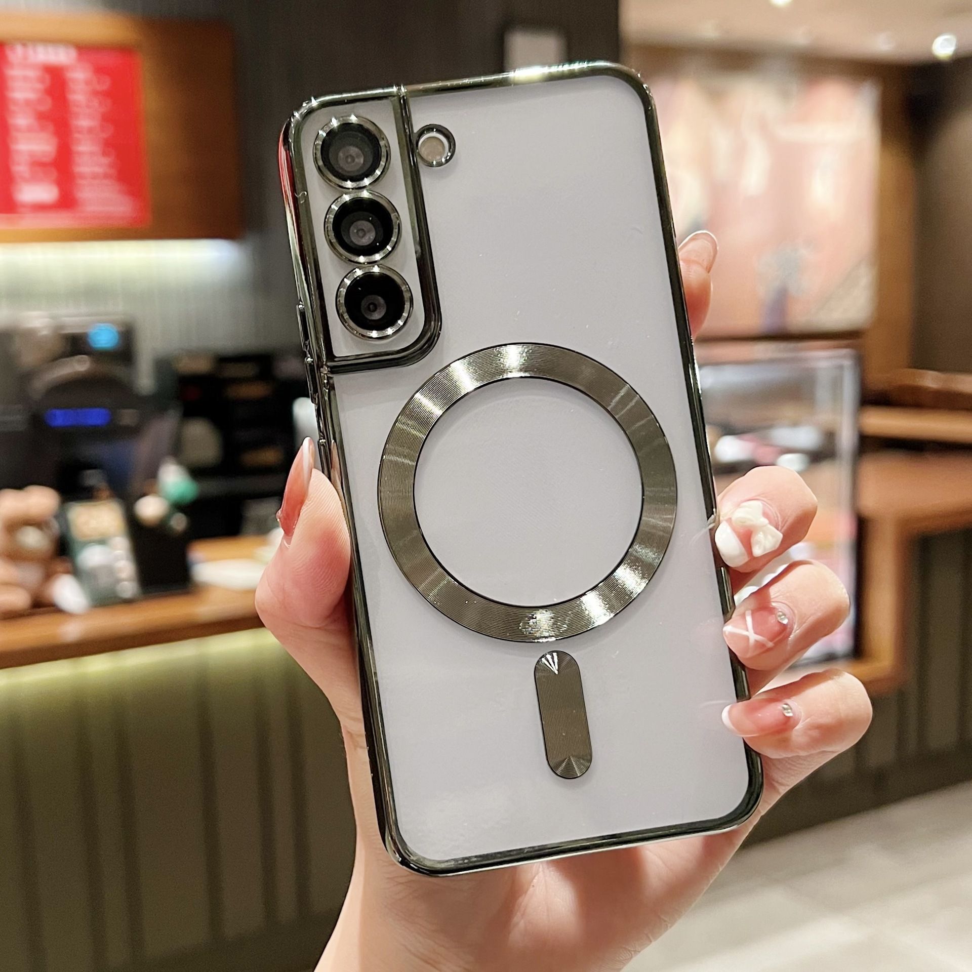 Luxury Plating Silicon TPU Soft Cover for Samsung Galaxy A35 A55 A05S A15 A25 A56 A36 A26 A16 A06 A54 A34 A24 A14 S25 Edge support Magnetic Charger Wireless