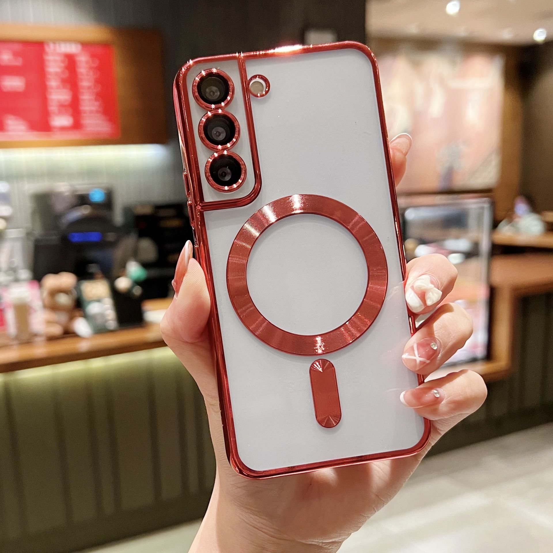 Luxury Plating Silicon TPU Soft Cover for Samsung Galaxy A35 A55 A05S A15 A25 A56 A36 A26 A16 A06 A54 A34 A24 A14 S25 Edge support Magnetic Charger Wireless