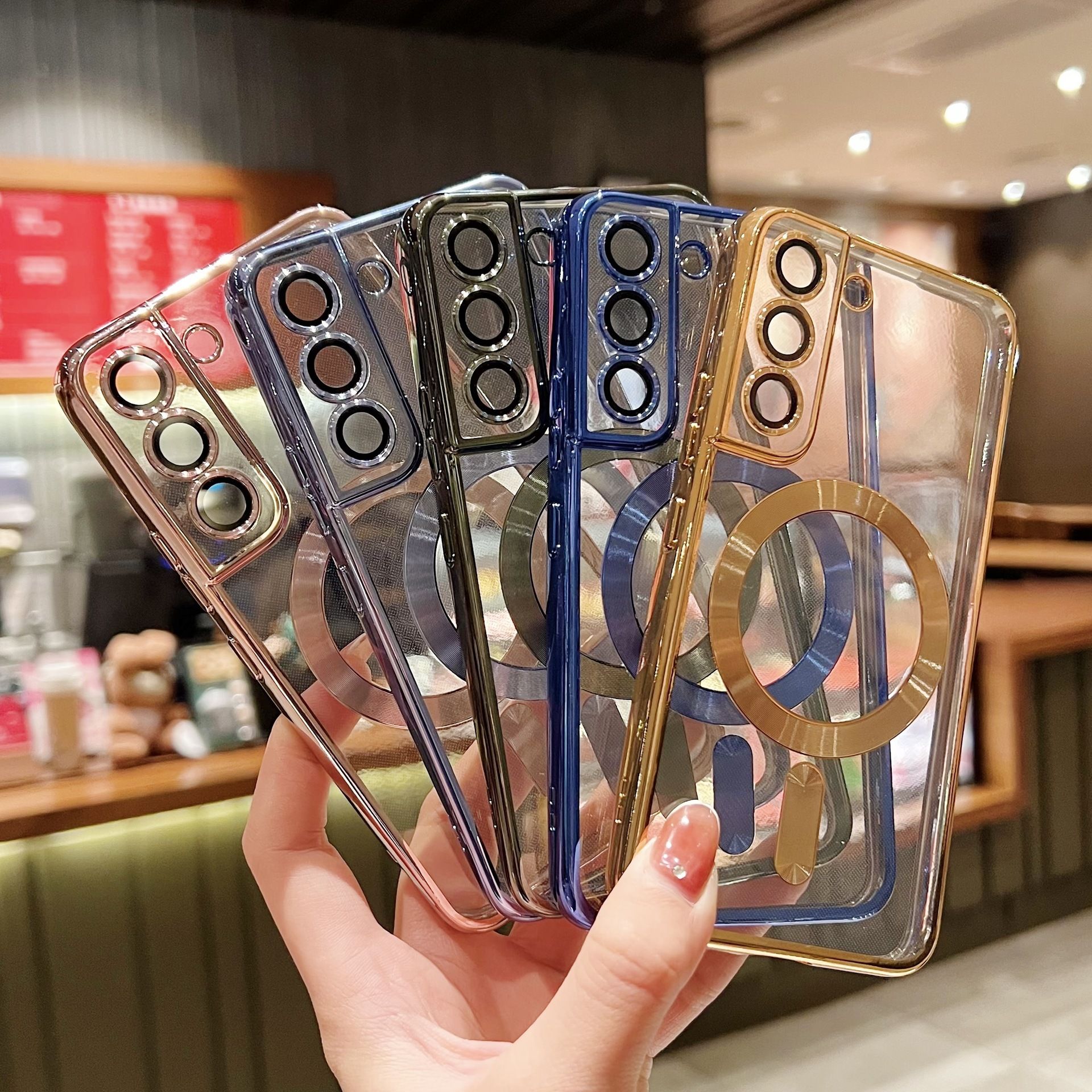 Luxury Plating Silicon TPU Soft Cover for Samsung Galaxy A35 A55 A05S A15 A25 A56 A36 A26 A16 A06 A54 A34 A24 A14 S25 Edge support Magnetic Charger Wireless