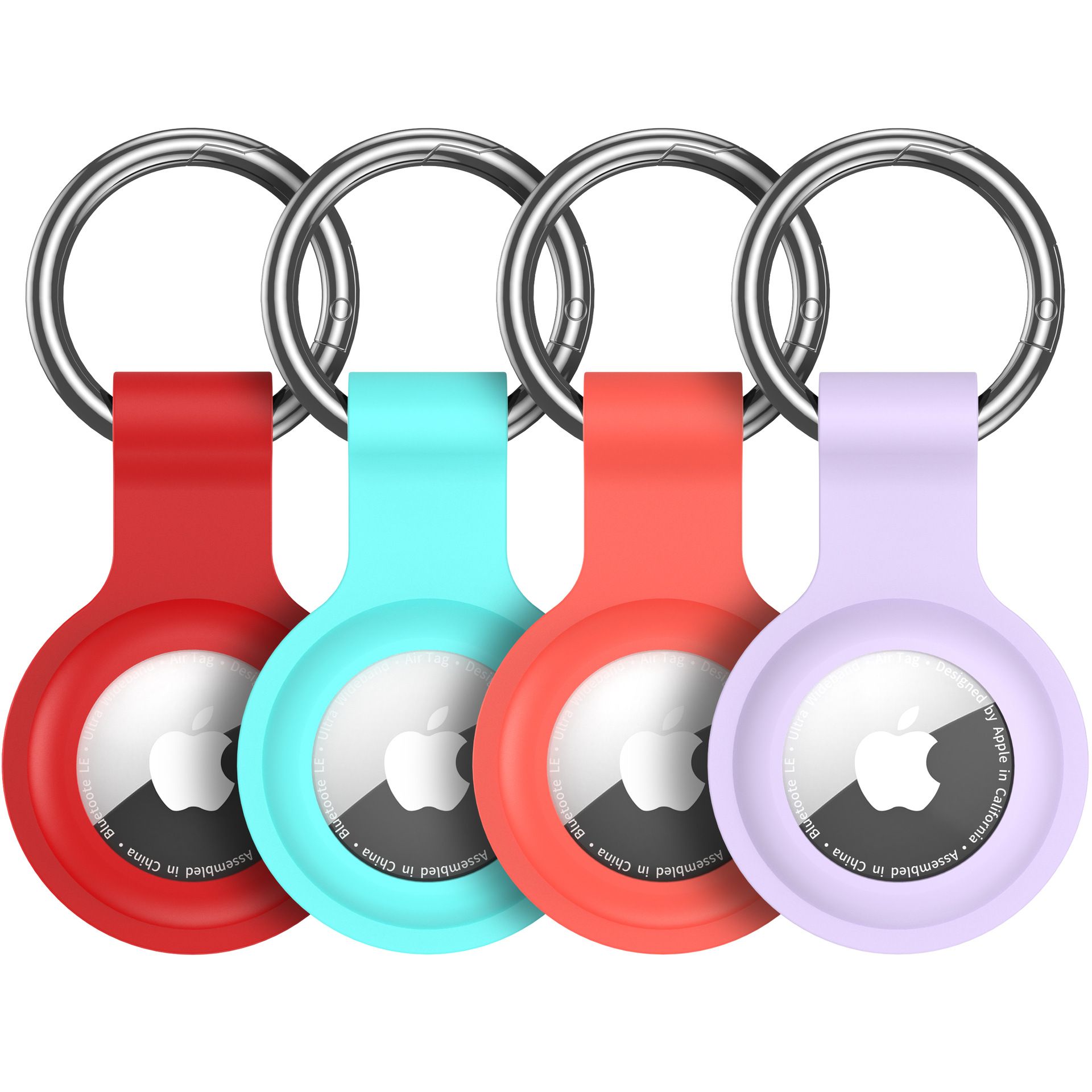 Suitable for Airtag Keychain Silicone, Airtag Holder with Keychain, Car Dog Collar, Car, Compatible with Apple Airtag Protective Case Waterproof Tracker