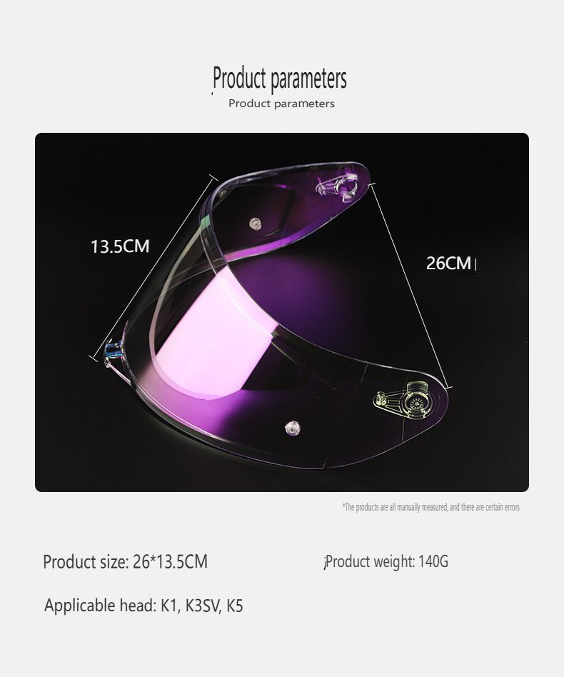 Suitable for K1 k3SV K5 K5S Motorcycle Helmet Lens Accessories Electroplated Safety Lenses